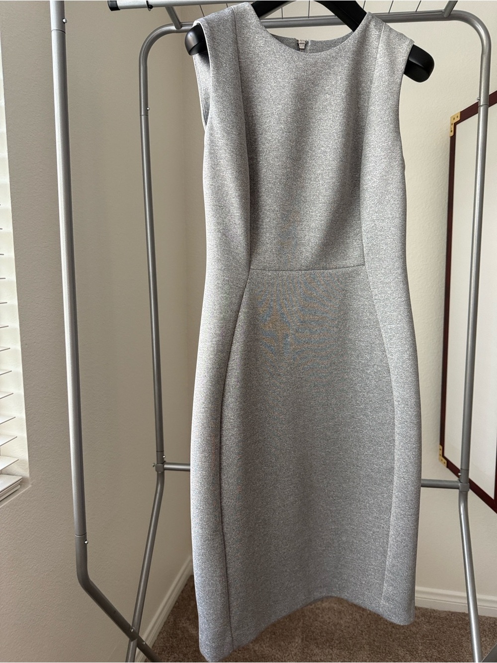 Calvin Klein Silver Sleeveless Sheath Midi Dress